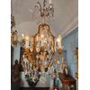 Lampadario in bronzo dorato e cristalli Baccarat  / con certificato Maison Baccarat