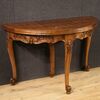 Demilune table with geometric decorations from the 20th century