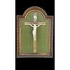 Cristo in avorio con croce e cornice in legno intagliato e dorato.periodo Luigi XVI.