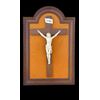 Cristo in avorio su cornice in legno intagliato.