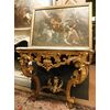  TAV308 - Consolle dorata con piano in marmo, misure cm L 112 x P 53 x H 80  