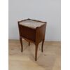 Comodino francese in bois de rose con marmo rosa - stile Luigi XV - fine '800