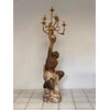 Moro veneziano scultura in legno scolpito  laccato   sei lumi . XIX secolo 