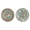 Coppia antiche piastrelle tonde - n. 2128/13-
