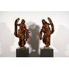Coppia di sculture barocche in legno di noce, Veneto, fine XVII secolo