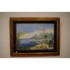 Coppia di paesaggi gouaches francesi del 1800 con bellissime cornici coeva