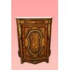 Splendida servante credenza parigina del 1800 riccamente intarsiata con piano in marmo e bronzi