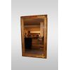 Specchiera rettangolare simmetrica stile Luigi XVI dorata foglia oro del 1800