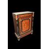 Credenzino 1 porta stile Luigi XVI francese del 1800 in legno di ebano riccamente intarsiato