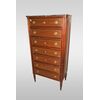 Settimino francese del 1800 stile Luigi XVI in legno di mogano con marmo e bronzi