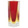Vaso Murano anni '70, rosso giallo e trasparente PREZZO TRATTABILE