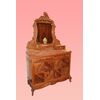 Credenza con alzata stile Luigi Filippo riccamente intarsiata di inizio 1900 fine 1800
