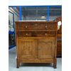 Credenza Impero in noce a mezza colonna con porte e due cassetti Francia