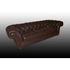Antico superbo divano Chesterfield grande 4 posti del 1950 grigio