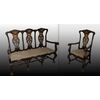 Salotto 2 poltrone con 1 divano di inizio 1800 stile Chippendale Spagnolo dorato 