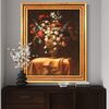 Antique Italian painting from the 17th century, still life with flower vase