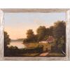 Olio su tela paesaggio campestre inglese del 1800