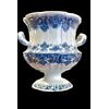 Vaso in maiolica a corpo rastremato con due manici e decoro monocromo blu alla ‘Rouen’.Pasquale Antonibon,Nove di Bassano.