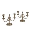 Coppia di Candelabri in Argento Pampaloni Franco Firenze Italia Metà '900