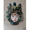 Testa di principessa con serpenti in ceramica di Caltagirone - H 43 cm - Sicilia