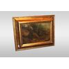 Olio su tela del 1700 raffigurante paesaggio con personaggi