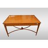 Tavolo da salotto scrittoio inglese stile Sheraton in Satinwood del 1800 con pitture