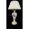 Lampada in vetro opaline con decoro floreale e dettagli in oro.