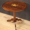 English living room table in inlaid wood from the 20th century