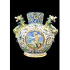 Vaso in maiolica con prese a forma di draghi.Minghetti Bologna.