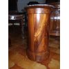 COMODINO A CILINDRO IN PIUMA DI NOCE STILE IMPERO EPOCA 800 RESTAURATO  cm diametro 40xH 72