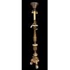  LAMP242 - Candeliere in legno laccato e scolpito, misure cm L 32 x P 33 x H 172  
