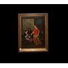 Olio su tela Tedesco del XVII secolo raffigurante Lezione di Musica
