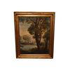 Olio su tela Italiano Raffigurante Paesaggio con veduta marina del XIX secolo
