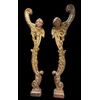 DARS654 - Coppia di lesene dorate con putti, mis. cm L 35 x P 12 x H 141 