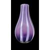 Vaso in vetro viola ametista corroso con fasce verticali lattimo.Dino Martens.Aureliano Toso.