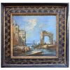 XIX secolo, seguace di Francesco Guardi - Veduta veneziana con capriccio
