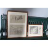 Coppia di due quadri con disegni antichi 800 a matita firmati . Mis 60 x 50 e 47 x 36 