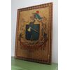 Antico dipinto olio su tela stemma famiglia Manelfi  XVIII sec MIS 108 X 80 