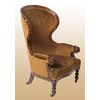 Poltrona bergere olandese di inizio 1800 in mogano intarsiata