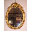 Specchiera francese verticale ovale con cimasa del 1800 stile Luigi XV
