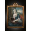 Pastello antico Napoleone III raffigurante busto di nobildonna mentre suona la Ghironda. Francia XIX Secolo.