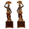Coppia di straordinari mori veneziani del 1600 sculture italiane in legno dipinto