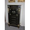 Secretaire francese Boulle in legno ebanizzato con bronzi e avorio XIX secolo