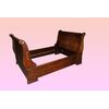 Grande letto francese del 1800 stile Carlo X in legno di noce