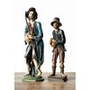 Coppia di pastori da presepe in legno cimolo laccato