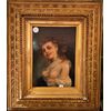 Dipinto olio su tavola "nudo" del 1800 Francese ritratto donna 