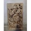 Meraviglioso Altorilievo - San Giorgio ed il Drago con lancia in ferro - 85 cm x 50 cm - Marmo Nembro giallo
