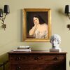 Antique painting portrait of a young lady from the 19th century