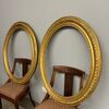 Antica coppia di  cornici  baccellate ovali dorate 1840 foglia oro . Mis 98 x 80 