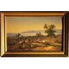 "Vista su Cannes" firmato J.D olio su cartone XIX sec.